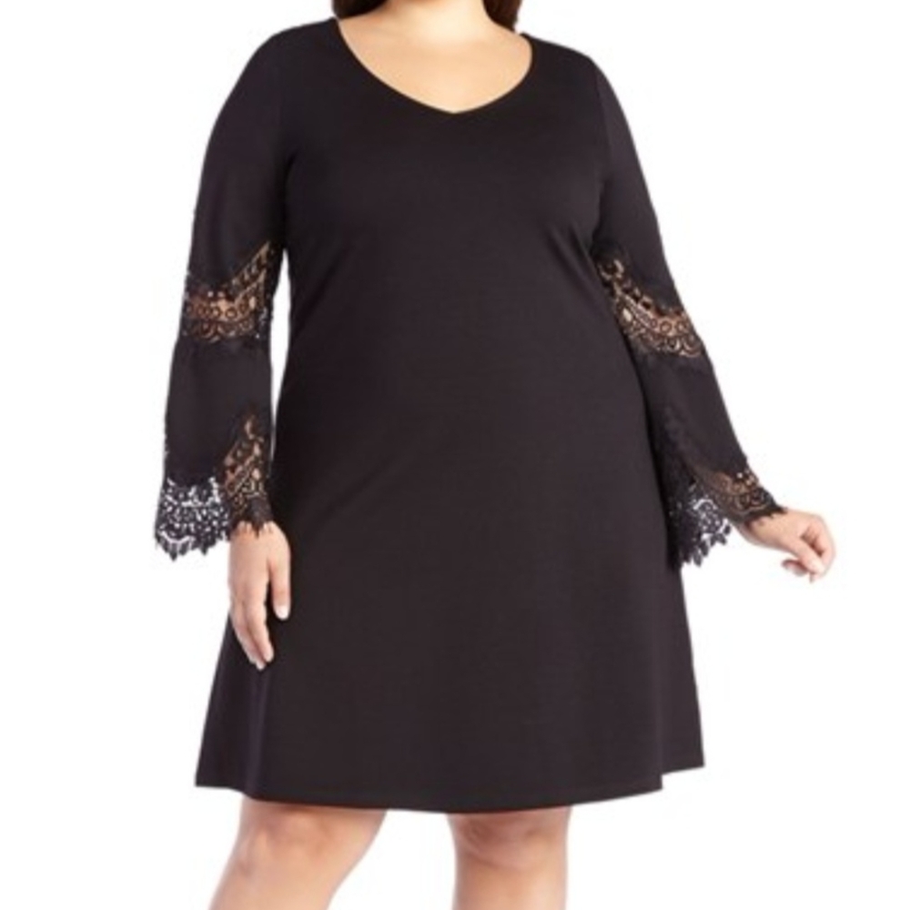 Black Dress with Lace Sleeves